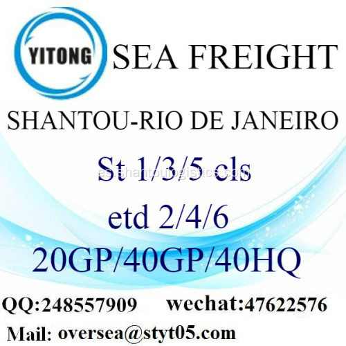 Shantou Port mar flete envío a Río de Janeiro